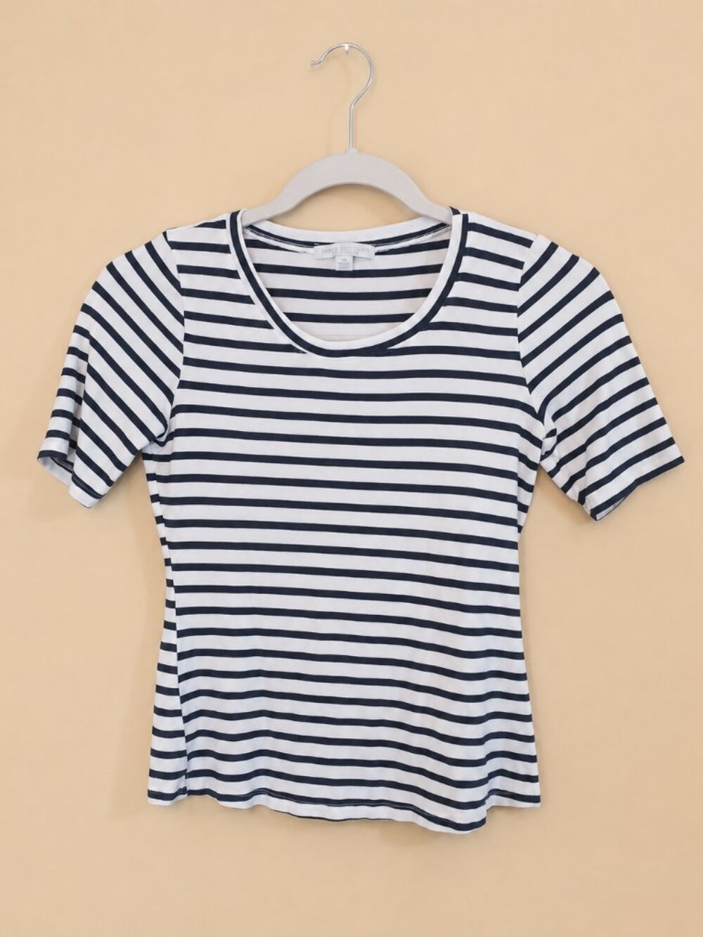 Classic Nautical Striped Elbow Sleeve Knit Top | Old Money Coastal Chic - Picture 2 of 4